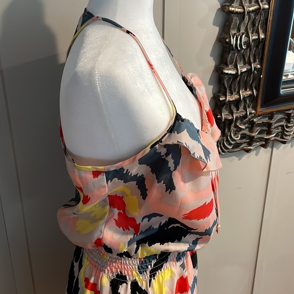 Parker Multicolor Pullover Razorback Blouson Cocktail Mini Dress - Size Med - Picture 6 of 13